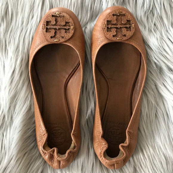tory burch tan reva flats
